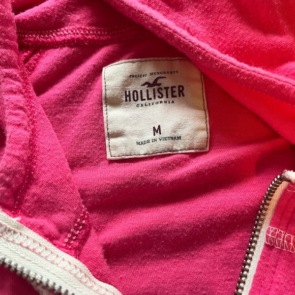 Hollister Lot Of 2 Zip Up Hoodie & Long Sleeved Shirt Pink/white SZ medium - Picture 2 of 12